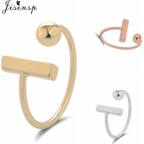 Jisensp 2019 New Hot Selling Simple Bar with Ball Women Adjustable Wedding Rings for Women Party Gift ringen voor vrouwen