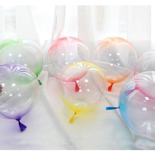 10pcs 18 Inch Crystal Bubble Balloons Rainbow Transparent Bobo Inflatable Helium Wedding Birthday Party Decoration Baby Shower