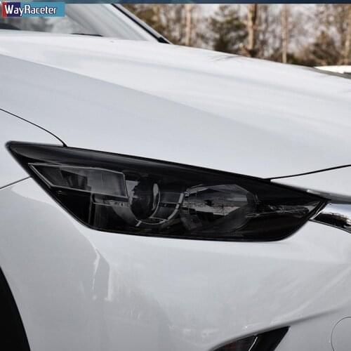 2 Pcs Car Headlight Protective Film Front Light Tint Smoked Black TPU Sticker For Mazda 3 6 CX-3 CX-5 CX-9 Accessories