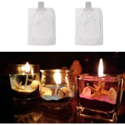 2 Packs (100g Each) Highly Transparent Crystal Clear Jelly Candle Making Gel Wax Transparent DIY Candles Making Supplies