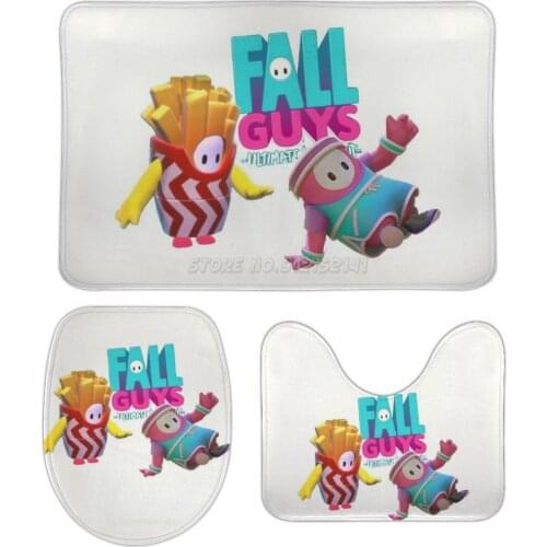 3pcs Bathroom Mats Set Non-slip Bath Mat Water Absorption Carpet for Home Decor Video Games Guys Funny Fun Cute Guys Good Times