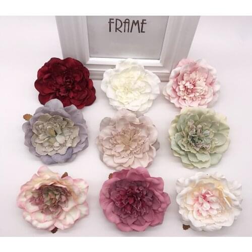 5PCS Peony Flower Heads Decorative Scrapbooking Artificial Flower For Home Wedding Birthday Party Decoration Supplies