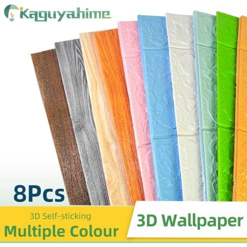 K-RU 8Pcs/Lot Waterproof Wall Stickers 3D Self-Adhesive Foam Brick DIY Decor Wallpaper For Living Bedroom Room Background