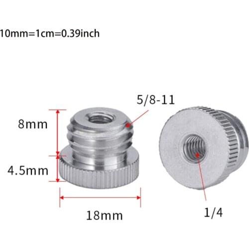 M89B Thread Adapter Microphone Stand 5/8" Male to 1/4" female Camera Monitor 5/8 to 1/4 Adapter Tripod Adapter