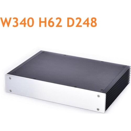 Heat Sink Power Amplifier Chassis DIY Aluminum Decoder Home Audio Enclosure Class A Tube Amplifier Case W340 H62 D248