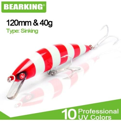 Bearking brand 1PC 12cm 40g Hard Fishing Lure Crank Bait super sinking Lake River Fishing Wobblers Carp Fishing Baits