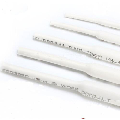 Free shipping 10M Rohs white 2:1 cable sleeve 2/2.5/3/3.5/4/5/6MM white heat shrink tube