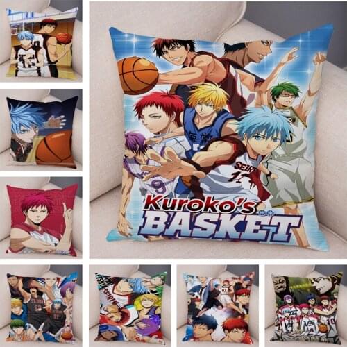 Kurokos Basketball Pillow Case Decor Cartoon Japanese Anime Print Pillowcase Super Soft Plush Cushion Cover for Sofa Home Car