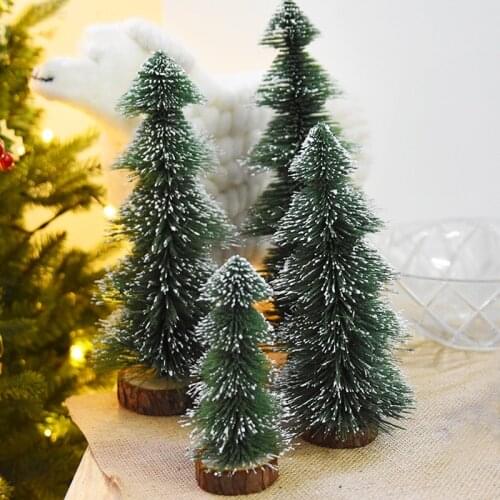 Mini Flocking Christmas Tree Table Decorative Simulation Greeting Pine Tree Autumn Garden Decor