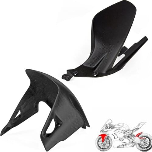 For Ducati V4 / V4S Panigale 100% Carbon Fiber Front Fender Rear Hugger Mudguard Splash Guard Protector Matte