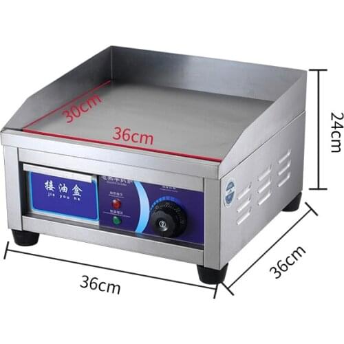 2500W 220V Electric Desktop Bakeware Commercial Electric Griddle Teppanyaki Stainless Steel Adjustable Temperature Control
