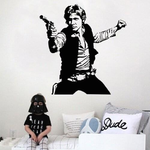 Art Design Han Solo 3D Wall sticker home decoration Vinyl decals removable house decor Wars DIY Movie characters for room