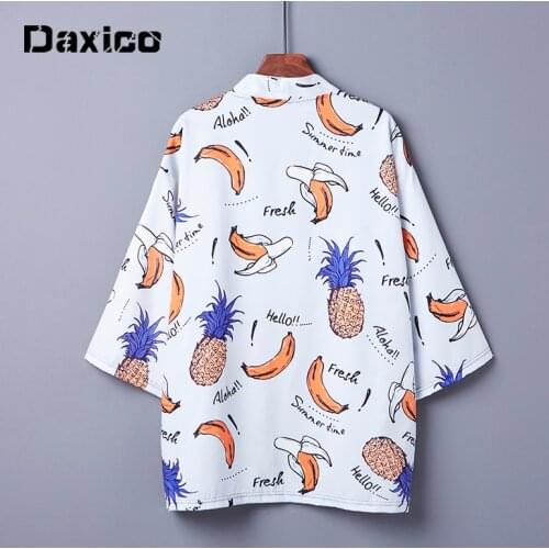 Kimono Cardigan Women Japanese Fruits Female Loose Shirt Tops Casual Shirt Yukata Women Asian Clothing Kimono Cosplay Harajuku