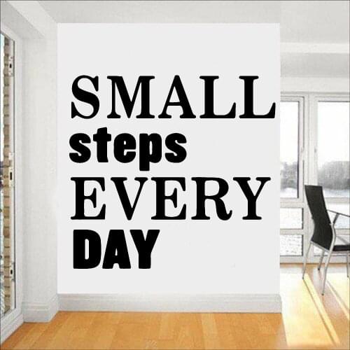 Classroom Wall Decals Small Steps Every Days Inspiring Quote Home Decor Accessories For Office Background Wall Sticker Y481