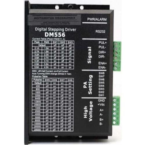 Stepper Motor Controller DM556 2-phase Digital Stepper Motor Driver 36-60 VDC 2.1A to 5.6A for NEMA23 NEMA34 motor