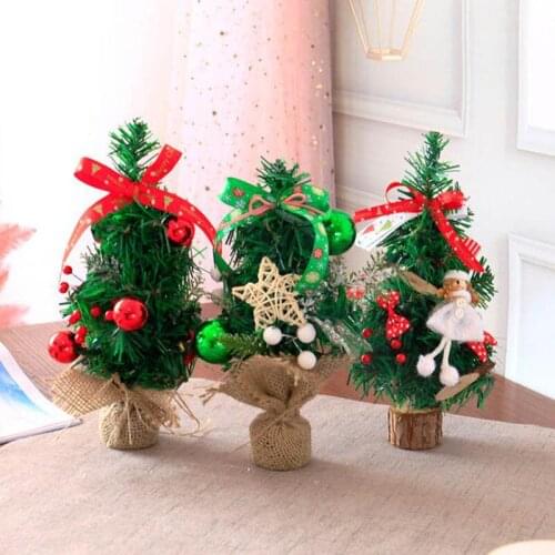Colorful 30cm Christmas Trees Cute Xmas Decorations Small Pine Tree Placed Desktop Festival Home Party Supplies High Quality