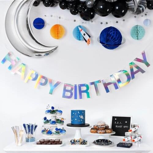 Laser Letter Paper Banner Bunting Baby Shower Decoration Flags Boys Girl Birthday Party Hanging Decoration Party Supplies