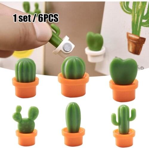 Cactuses Shape Refrigerator Magnetic Stickers 3D Succulent Potted Plant Home Decor Photo Office Message Accessories A1