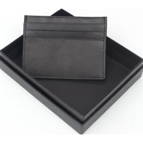 Men Real Leather MB MMBB Credit Card Holder Business Genuine Leather Slim Cardholder Male Mini Cash ID Holders Gift Box Option