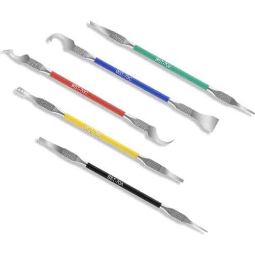 BST-70 Pry Knife Set 5 In 1 Mobile Phone Motherboard BGA Chip Remover Tool IC Chip Repair Cleaner Blade CPU Remover Glue Kit
