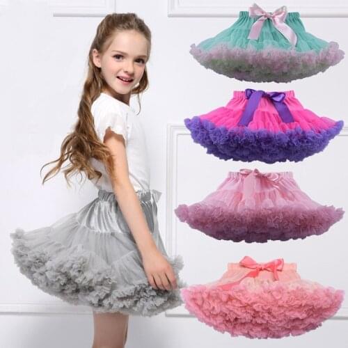 2021 New Baby Girls Tutu Skirt Ballerina Pettiskirt Fluffy Children Ballet Skirts For Party Dance Princess Girl Tulle Clothes