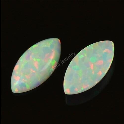 Opal supplier Mixed size OP17 White Fire loose opala beads Synthetic Marquise shape Cabochon Opal stone for DIY Jewelry making