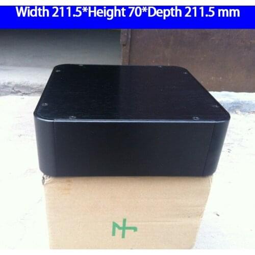 KYYSLB 211.5*70*211.5mm All Aluminum Fillet Preamp Amplifier Chassis Box House DIY Enclosure with Feet Amplifier Case Shell