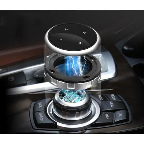 SALE Sculptured Backlight Logo For BMW F10 F20 F30 iDrive Black Multi Media Knob Cover Trim iDrive Button Wholesale delivery CSV