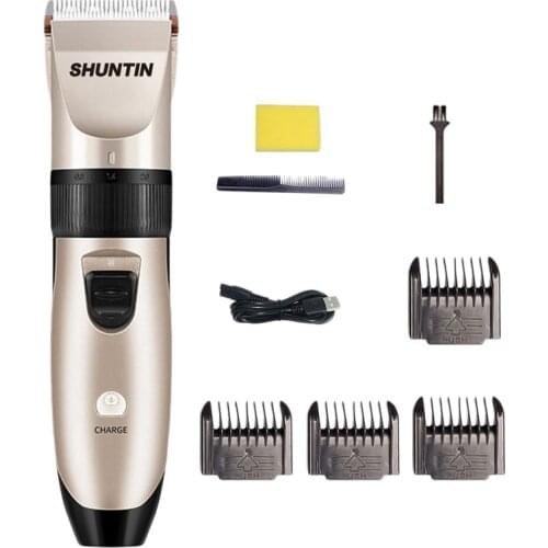 SHUNTIN Professional Hair Clippers Adjustable Electric USB Low Noise Cordless Mens Barber Salon Trimmer Haircut Machine