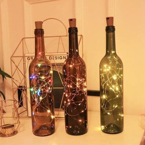 LED String Light Red Wine Cork Copper Wire String Light Holiday Bar Room Atmosphere Decoration Lights Cork Lights Bottle Glass