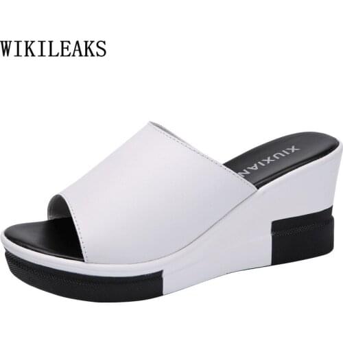 Black Slippers Women Summer Woman Vulcanize Shoes White Wedges Shoes for Women 2021 Platform Shoes Woman Chaussure Femme Zapatos