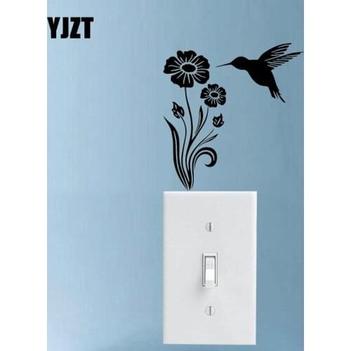 YJZT Funny Wall Art Vinyl Decal Switch Stickers Animals Bird Flower 17SS0188