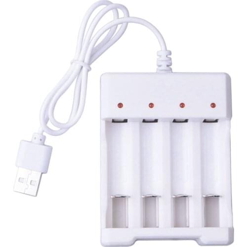 Rechargeable Battery Charger Station 4-slots USB Fast charger for AA AAA Rechargeable lithium NiMH Battery