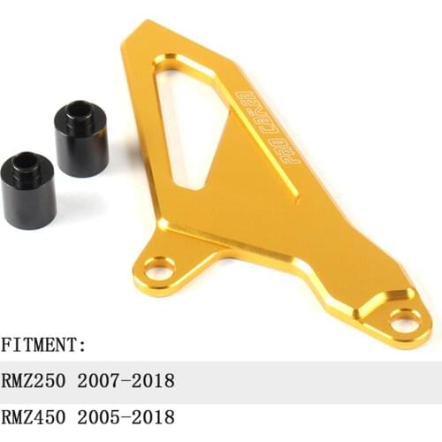 Motorcycle Billet Gold Front Sprocket Chain Cover Guide Guard Protector Fit For Suzuki RMZ 250 450 RMZ250 07-18 RMZ450 05-18