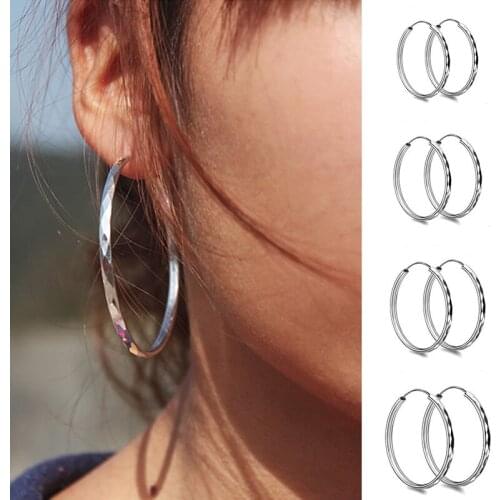 2020 Women Fashion Big Circle Hoop Earrings lozenge Simple Jewelry Accessories Party