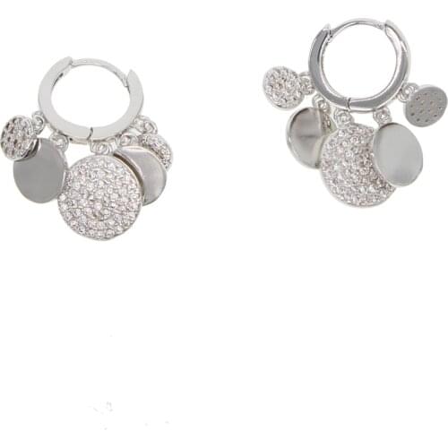 2018 christmas New Fashion Women/Girls Rose Gold Color white clear CZ Dangle Earrings Jewelry