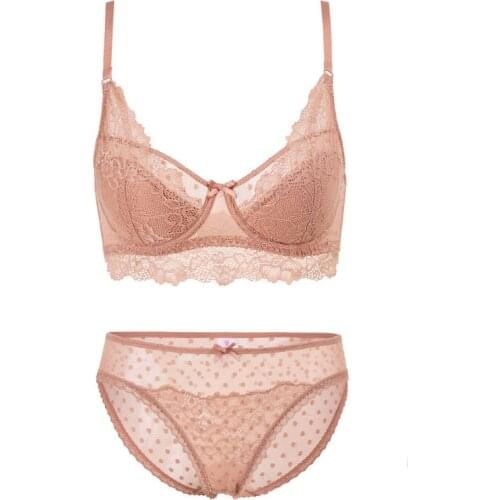 Brand Bras Underwear Set Half-cup Padded Brassiere Embroidery Sexy Lace Lingerie Women Bra Set Plus Size B C D Cup