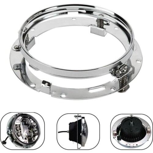 1pcs 7" Silver Headlight Headlmap Bezel Trim Mounting Bracket Ring For motor Motorcycle And any Other Cruiser Bike