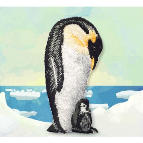 1pc Cute Penguin Applique Embroidered Iron on Bird Patches For Clothes Bag Cap Sticker Diy Craft Repair Decoration Accessory