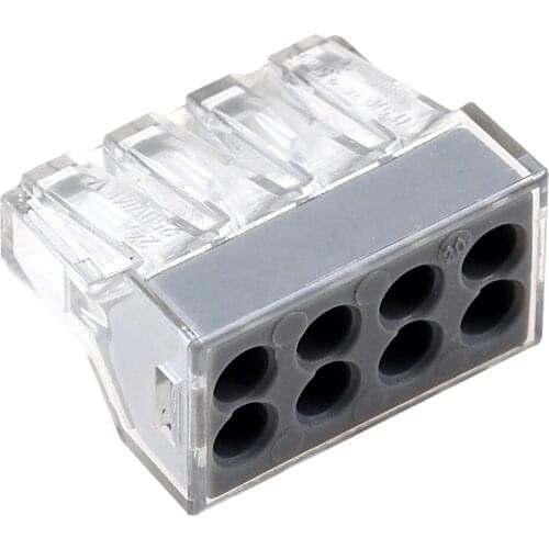 10pcs/lot) 108(773-108) 8P push wire wiring connectors for junction box 8pin conductor terminal block
