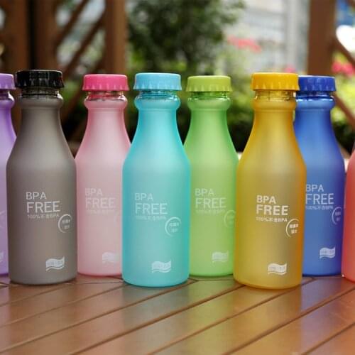 550ML Candy Color BPA Free Water Bottles Leak-proof Drinking Cup Kettle Outdoor Sports Water Bottle for Travel Running Camping