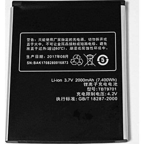 3.7V 2000mAh TBT9701 For Highscreen Spider TBT5957 K-Touch Touch 3 3C 5 E80 E88 S5 S5T T91 T96 W95 T810 Kis1 Battery
