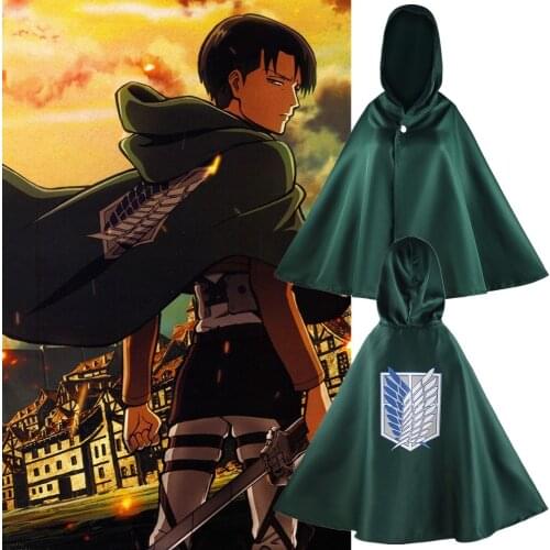 Anime Attack on Titan Cloak Shingeki no Kyojin Scouting Legion Aren Levi Capes Cosplay Costume Prop