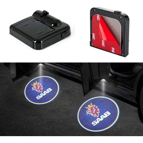 2pcs Wireless Laser Projector LED Door Welcome Light Ghost Shadow Light For Saab 9-3 9-5 900 9000 93 95 Car styling Accessories