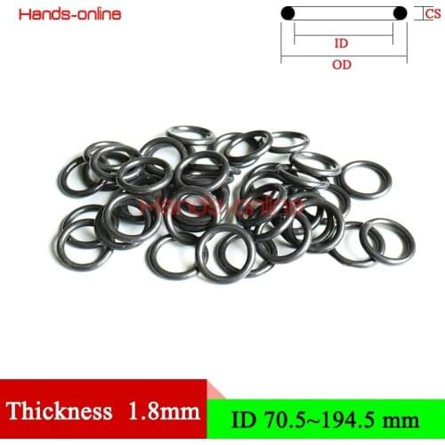 NBR CS 1.8mm 0.071 inch Big Size ID 70.5-195mm/2.917-7.799 in Oring Mechanical Seal Rubber O rings nitrile Rubber Gasket Ring