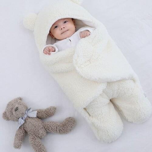 Newborn Jumpsuit Outwear Baby Boys Winter Fashion Cartoon Ears Long Sleeve Fleece Solid Hooded Romper Zipper Plush Clothing