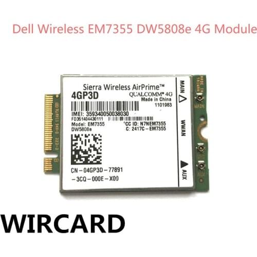 EM7355 DW5808e 4GP3D SKU 1101983 LTE/EVDO/HSPA+42Mbps NGFF 4G Dell Venue 11 Pro Latitude 14 12 11 Pro Latitude 14 12 AirPrime