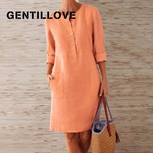 Льняные летние платья GENTILLOVE China At AliExpress