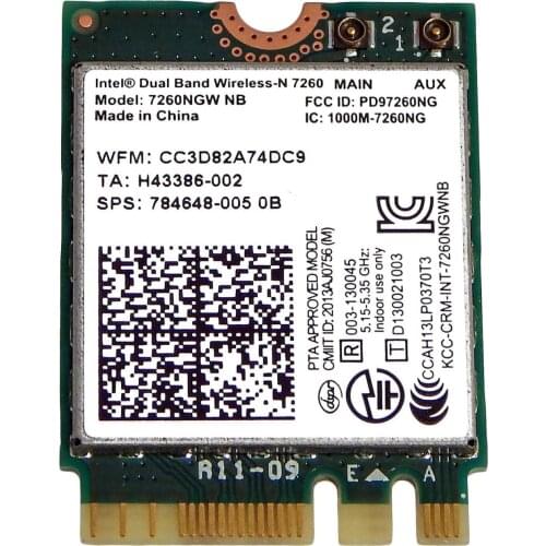 Card for Intel 7260NGW NB Dual Band NGFF WLAN wireless Wifi Card for hp 717380-001 dell asus acer sony