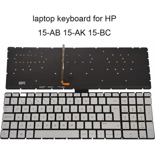 SP PO Backlit keyboard for HP Pavilion 15 AB 15-AK 15-BC Spanish ES LA Portuguese layout silver keyboards NSK CW5BC original new